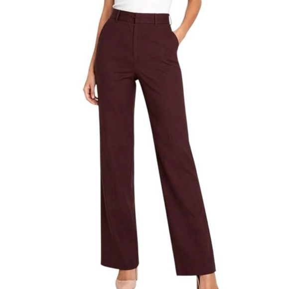 LOFT Pants - Loft Ann Taylor “ANN” Pants Size 14 High Rise Chocolate Brown Wide Leg Pockets